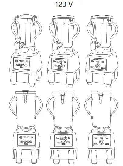 WARING COMMERCIAL CB15 Series 1 Gal Stainless Steel Heavy Duty Electronic Blender - Cover
