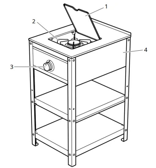IKEA 404 900 06 Grillskaer Bruleur Lateral Black Stainless Steel Exterior