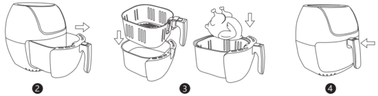 Taylor Swoden 300010PQX Electronic Air Fryer - OPERATING INSTRUCTIONS