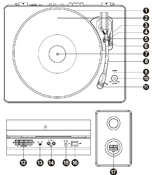 audizio-RP330-Record-Player-HQ-Black-with-Speakers-1