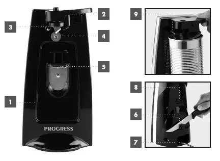 PROGRESS EEK2017805 Electric Can Opener FIG 1