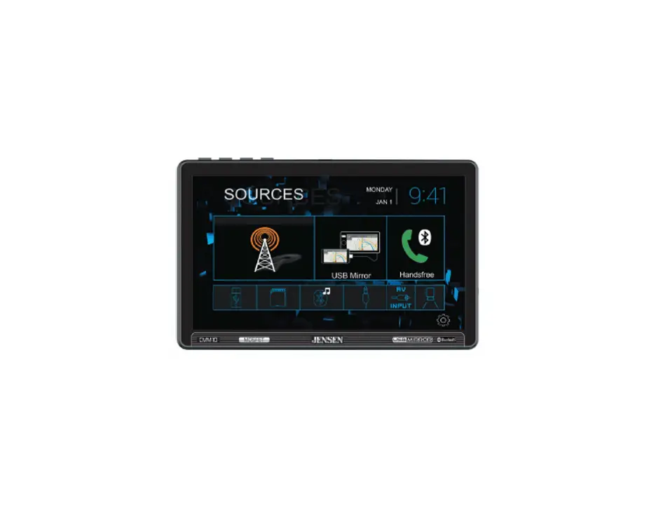 Jensen Multimedia Reciever With Bluetooth And Usb Mirror User Guide