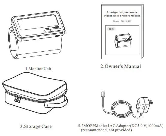 Joytech DBP-6277B Healthcare Automatic Digital Blood Pressure Monitor - Unit Illustration 3