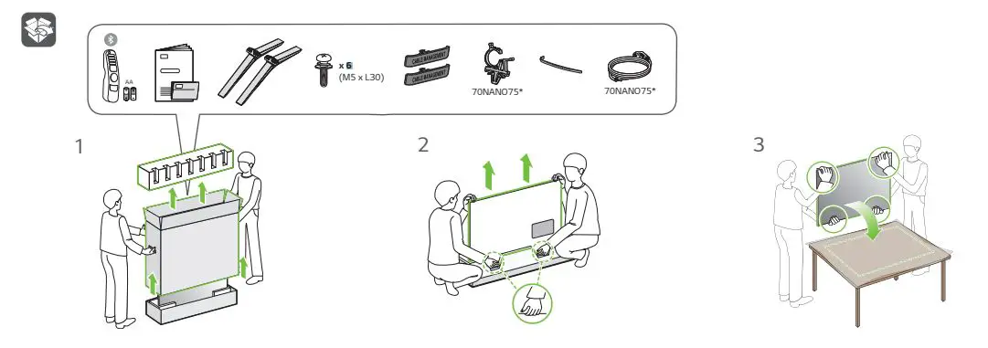 LG 70NANO75UQA 70 Inch Class LED 4K UHD Smart webOS 22 ThinQ AI TV - unboxing