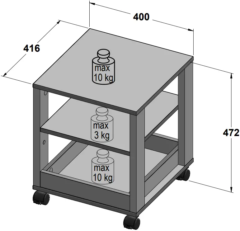 OTTO FORTE side trolley melamine-coated 1