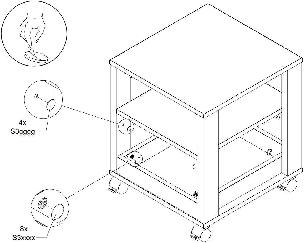 OTTO FORTE side trolley melamine-coated D13