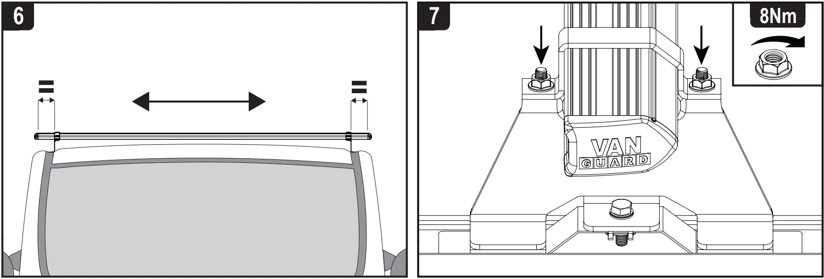 VAN GUARD VG333-2 Vauxhall Vivaro x2 ULTI Van Roof Bars - 10