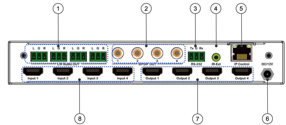J-TECH DIGITAL JTECH 4KM44A 4K 4 4 HDMI Matrix Switch - 3