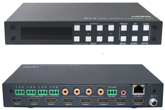 J-TECH DIGITAL JTECH 4KM44A 4K 4 4 HDMI Matrix Switch