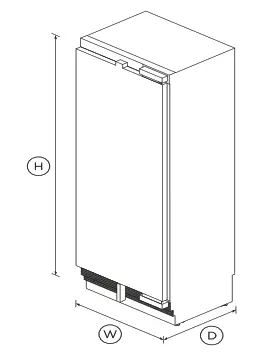 FISHER PAYKEL RS7621FRJK1 Integrated Column Freezer - DIMENSIONS