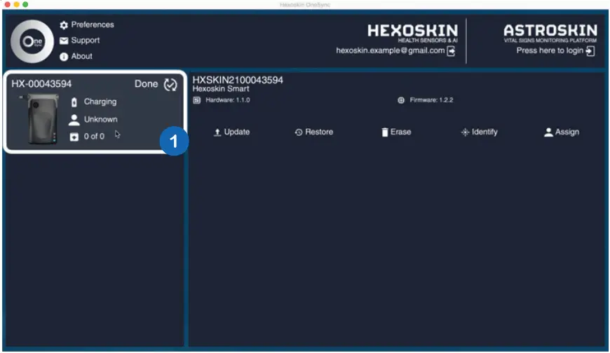 HEXOSKIN - Assign user 1