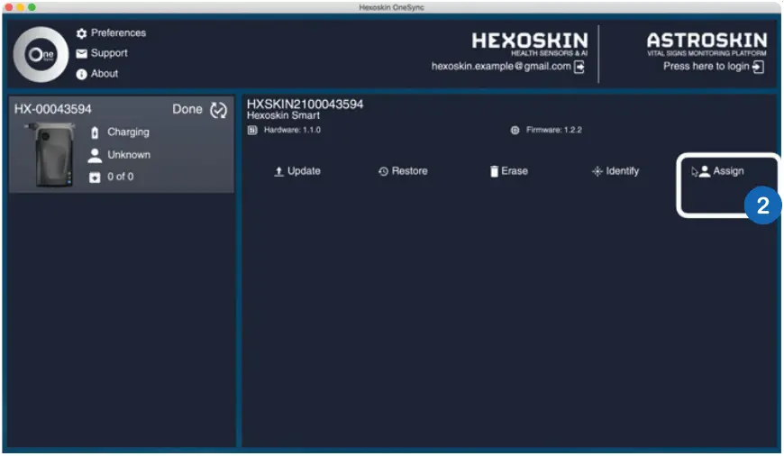 HEXOSKIN - Assign user 2
