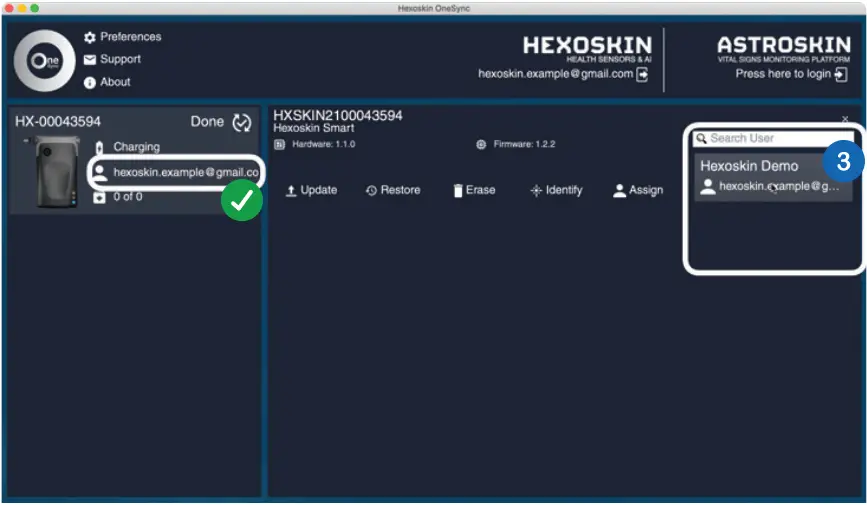 HEXOSKIN - Assign user 3