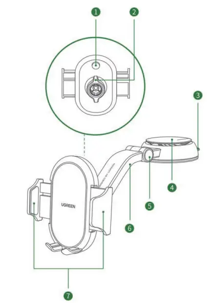 UGREEN-LP405-Car-Mount-Phone-Holder-FIG-1