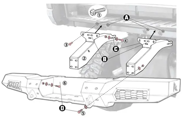 THUMPER FAB Rear Winch Thumper Bumper Elite Edition Compatible with Range 1000, Ranger XP 1000 - Fig 1
