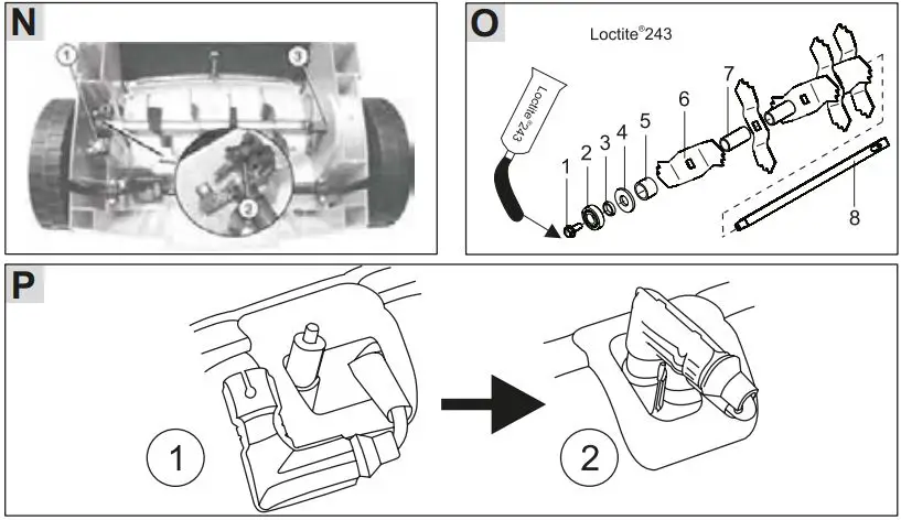 AL-KO Combi Care 38 P Comfort Petrol Scarifier Instruction Manual - Fig N,P