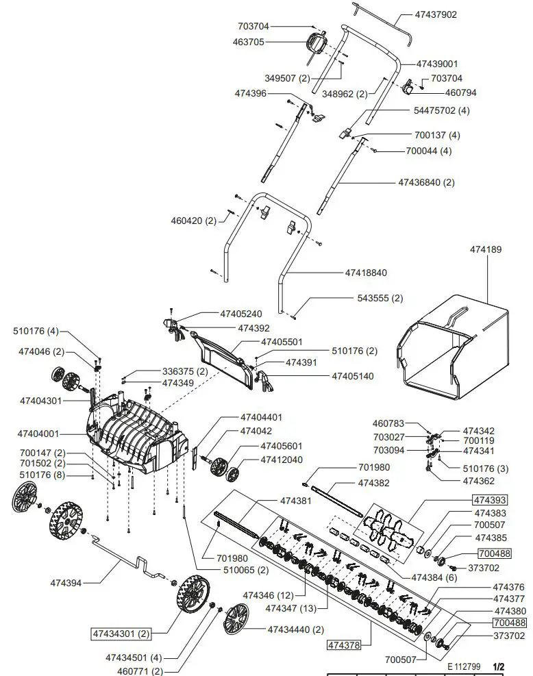 AL-KO Combi Care 38 P Comfort Petrol Scarifier Instruction Manual - Parts