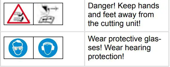 AL-KO Combi Care 38 P Comfort Petrol Scarifier Instruction Manual - Symbols on the device