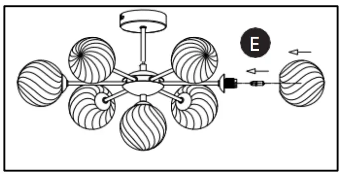 JOHN LEWIS 701 33076 Swirl 7lt Semi Flush - fig 5