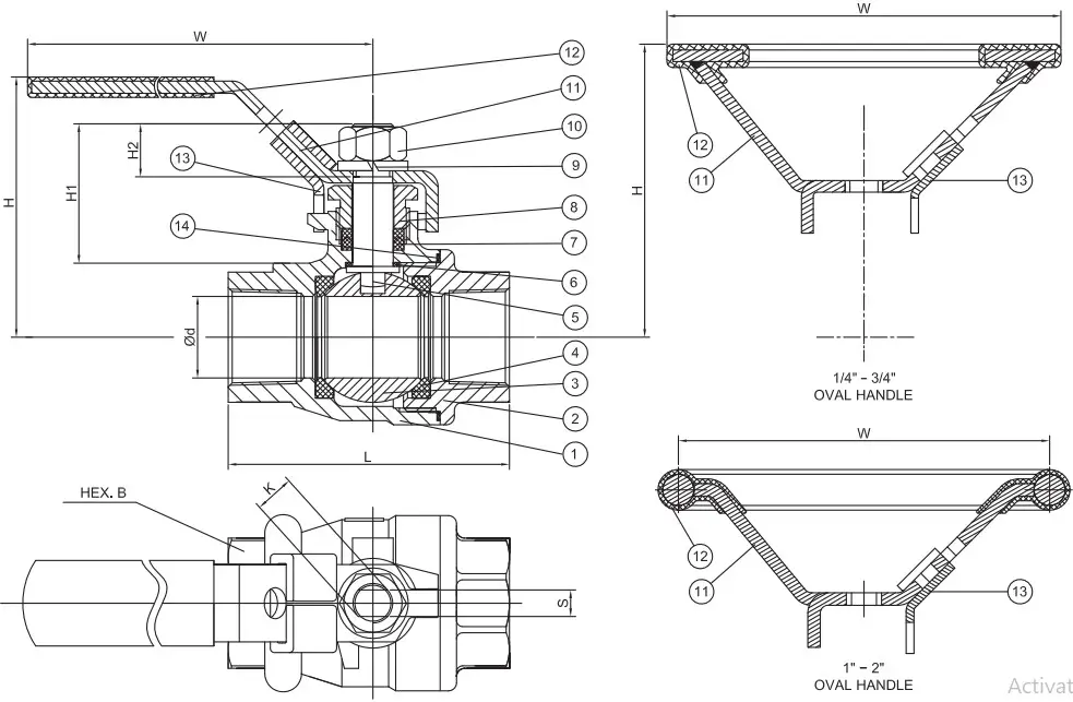 FNW FIGURE 200A STAINLESS STEEL BALL VALVES -2 PC FULL PORT 1000 CWP