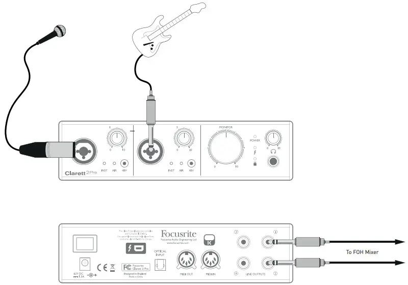 Focusrite Clarett 2pre USB 10x4 USB - mic pre-amp
