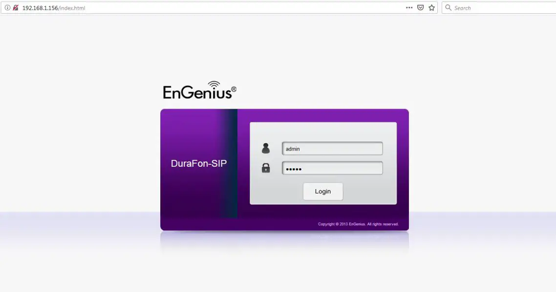 EnGenius DuraFon SIP System with ONSIP Sip - admin