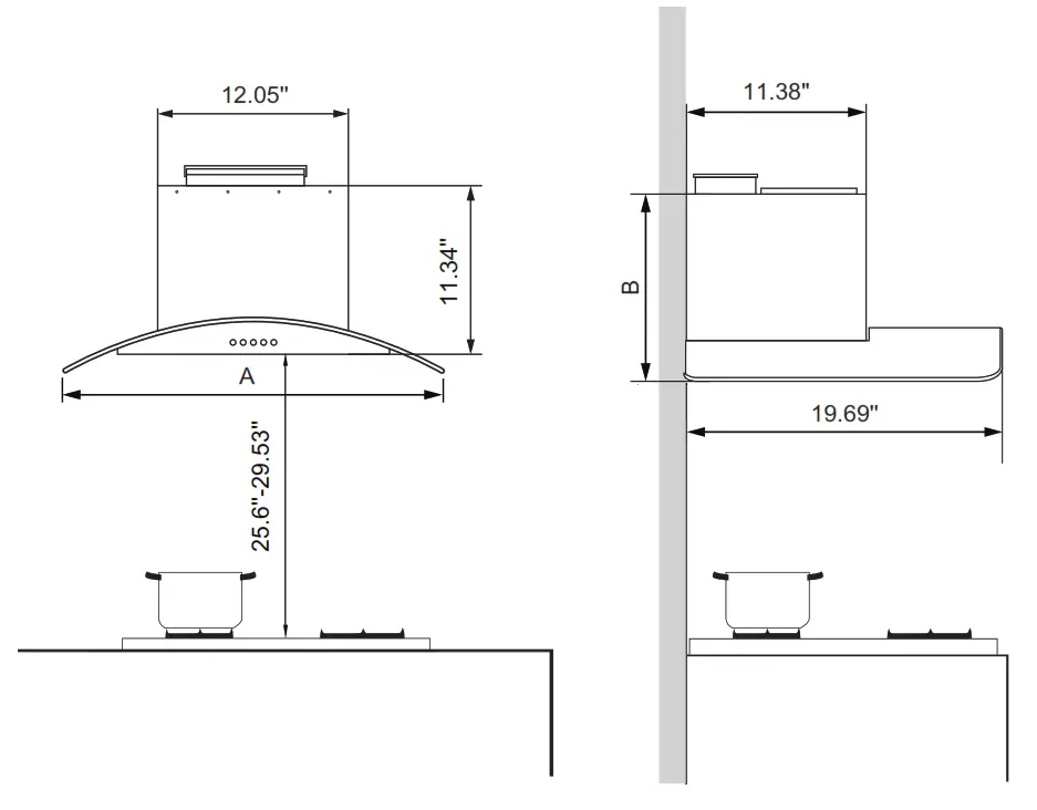 comfee CVG30W9AST Range Hood - Fig2