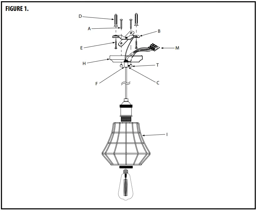 Westinghouse 61034 Lighting Pasco One Light Indoor Pendant - fig 1