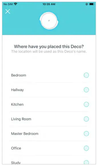 tp link Deco X50 Outdoor Mesh WiFi - choosing Custom
