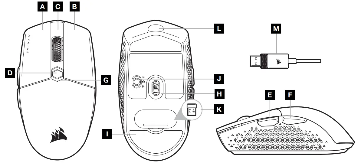 CORSAIR KATAR ELITE WIRELESS Slipstream Gaming Mouse