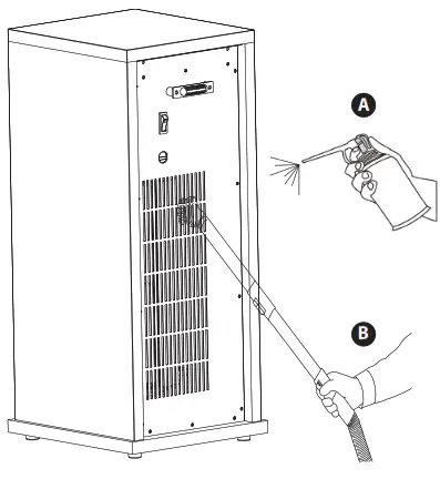 LifeSmart Infrared Tower Heater - CLEANING THE AIR INTAKE VENT