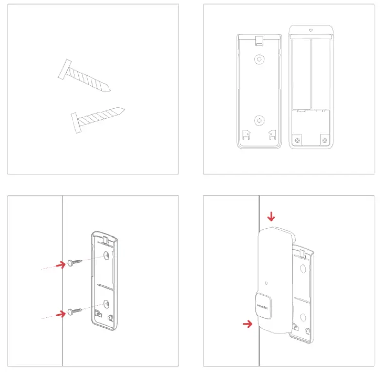 Mount to a surface using screws