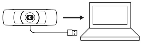 logitech C920e HD Webcam - CONNECTING THE WEBCAM VIA USB-A