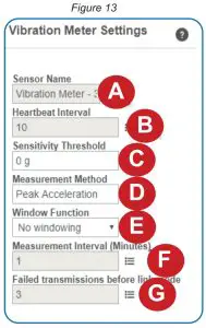 MONNIT MNS2 8 W2 AC VM Wireless Accelerometer Vibration Meter - Settings