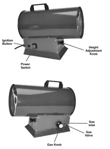 Harbor Freight Bauer 30K-60K BTU Forced Air Propane Portable Heater- Portable Components
