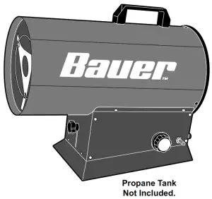 Harbor Freight Bauer 30K-60K BTU Forced Air Propane Portable Heater- Propane Tank