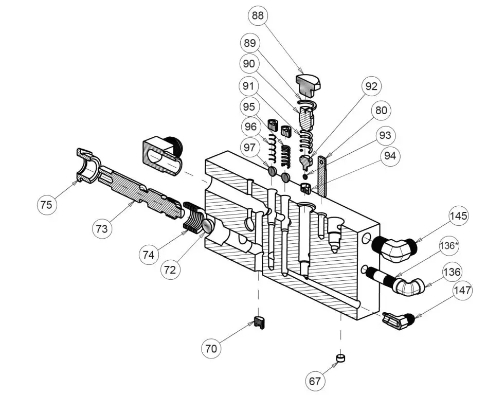 DAKE 6-225 Air-Operated Hydraulic Press Air Pump Instruction Manual - EDUCTOR BLOCK ASSEMBLY