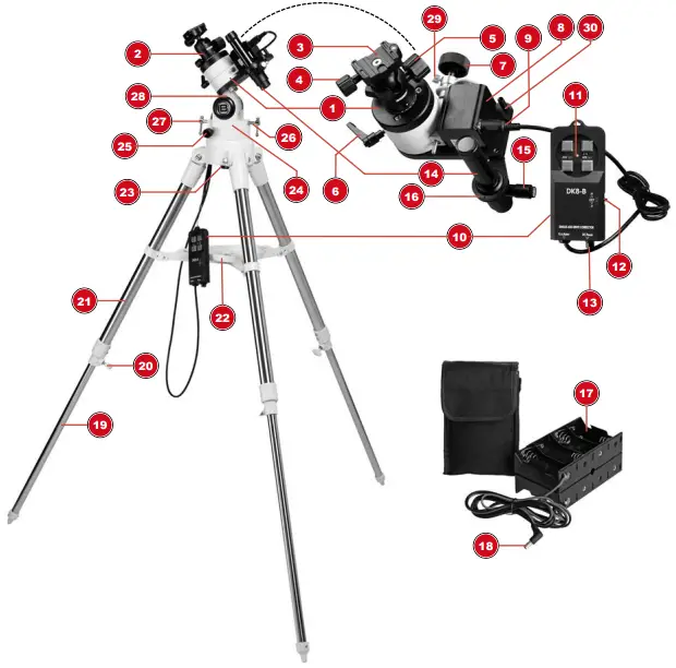 BRESSER 4964111 Tripod with Polar Wedge for Photo Mount-delivery