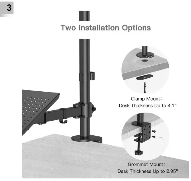 gembird MA-DA-02 Adjustable Desk Mount with Monitor Arm 3