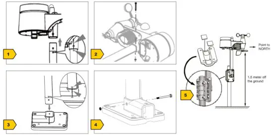 BRESSER 7002525 Colour Weather Center 5 In 1 Weather Station - remote sensor