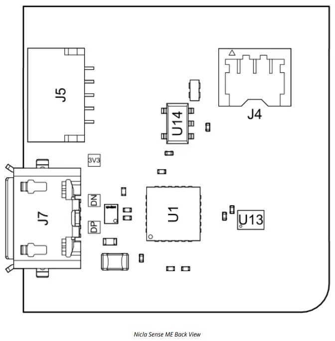 ARDUINO ABX00050 Nicla Sense ME Bluetooth Module - Nicla Sense ME Back View
