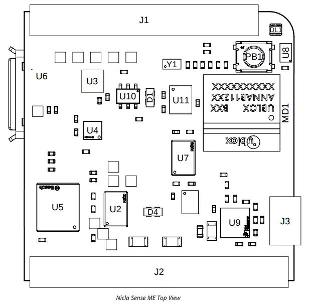 ARDUINO ABX00050 Nicla Sense ME Bluetooth Module - Nicla Sense ME Top View