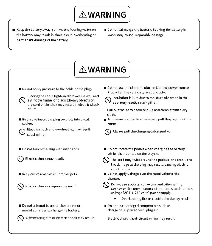 TESGO 2662 E-Bikes Climber-CLB Off-Road Electric Bikes warnings
