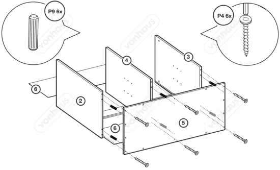 VonHaus 3000206 Sideboard Storage Unit - 3