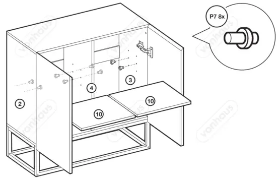 VonHaus 3000206 Sideboard Storage Unit - 9