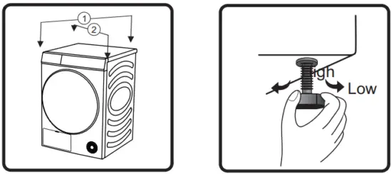 Hisense HDFY80H 8kg Heat Pump Dryer - Adjustable foot