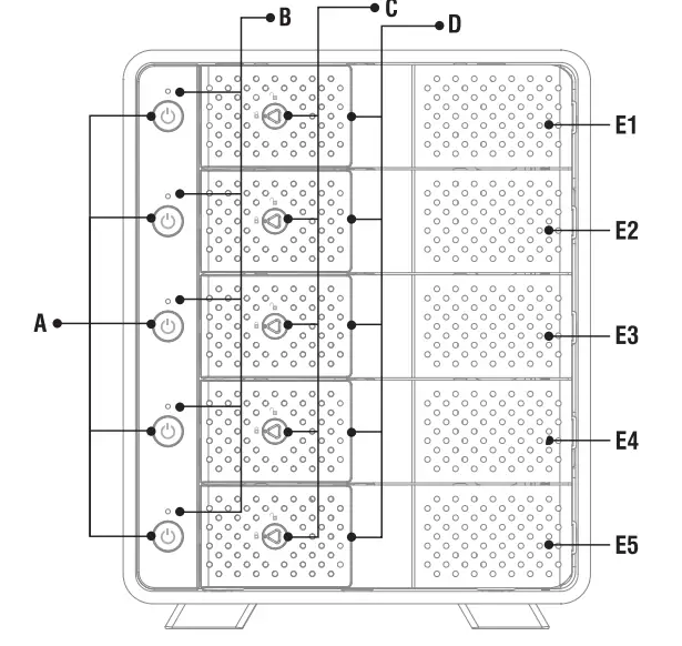 SABRENT DS-SC5B USB 3.2 5 Bay 3.5 Inch SATA Hard Drive Tray Less Docking Station 2