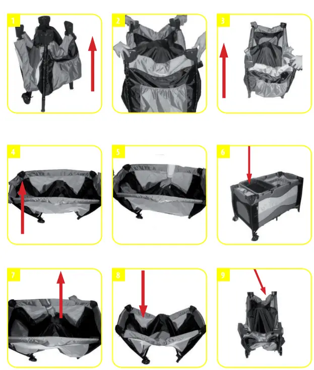 kikka boo 3801003010426 Dolce Sonno Blue Foxy Travel Cot 2 Tier-1