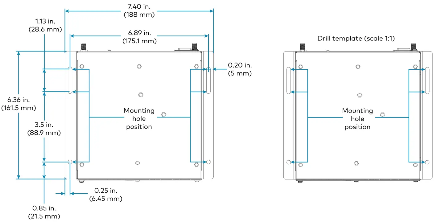 CRESTRON AM 3200 AirMedia Series 3 Receiver 200 - Mounting Template