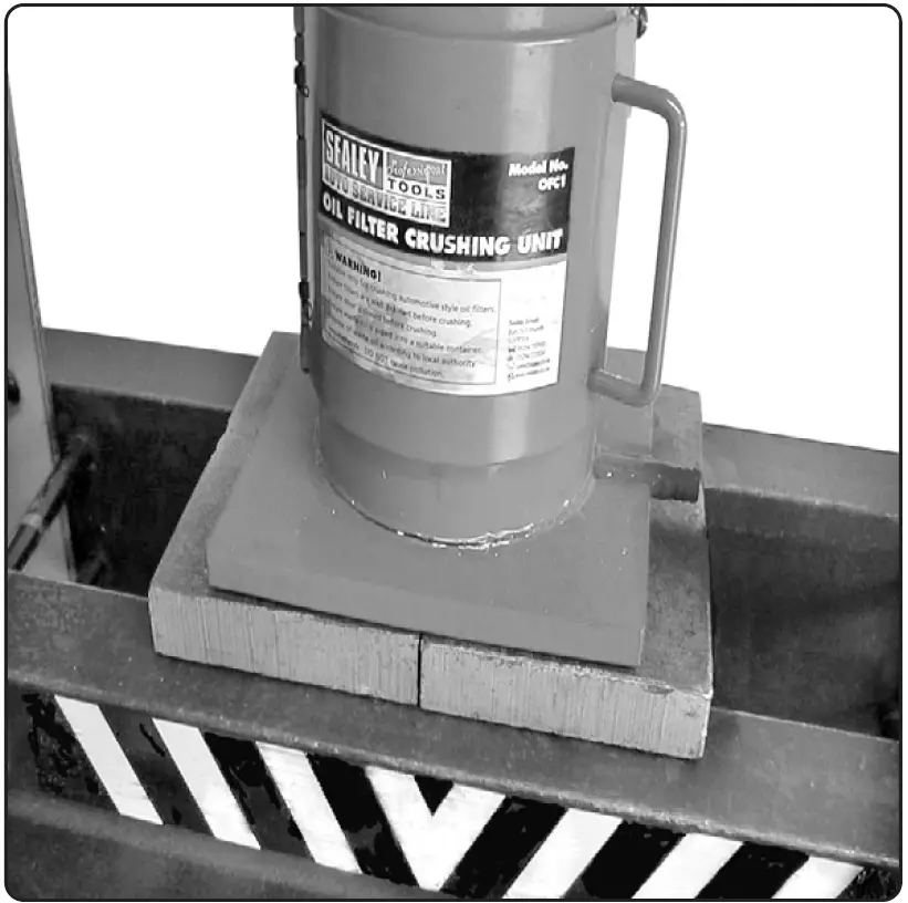 SEALEY OFC1 Oil Filter Crushing Unit and Adaptors 09